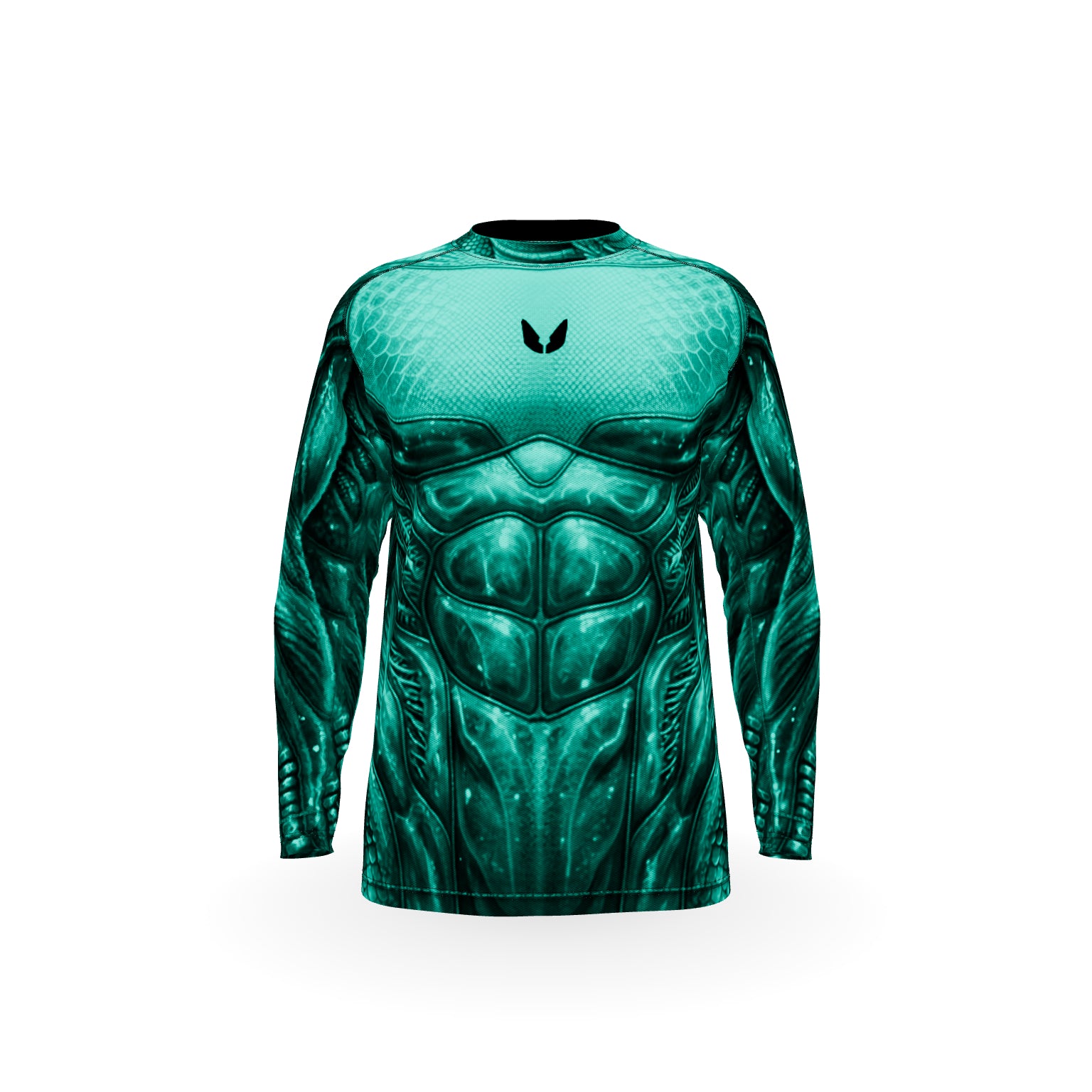 Men’s Comfort Fit Rashguard LS - AQUA SNAKE
