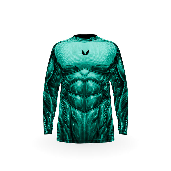 Men’s Comfort Fit Rashguard LS - AQUA SNAKE