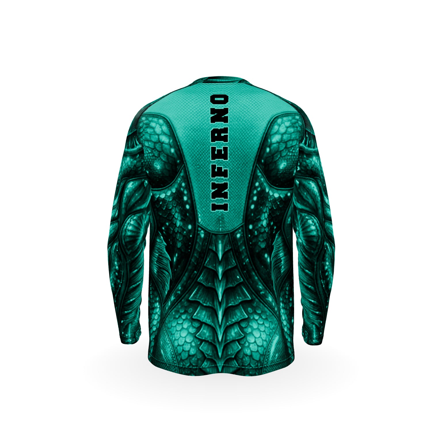 Men’s Comfort Fit Rashguard LS - AQUA SNAKE
